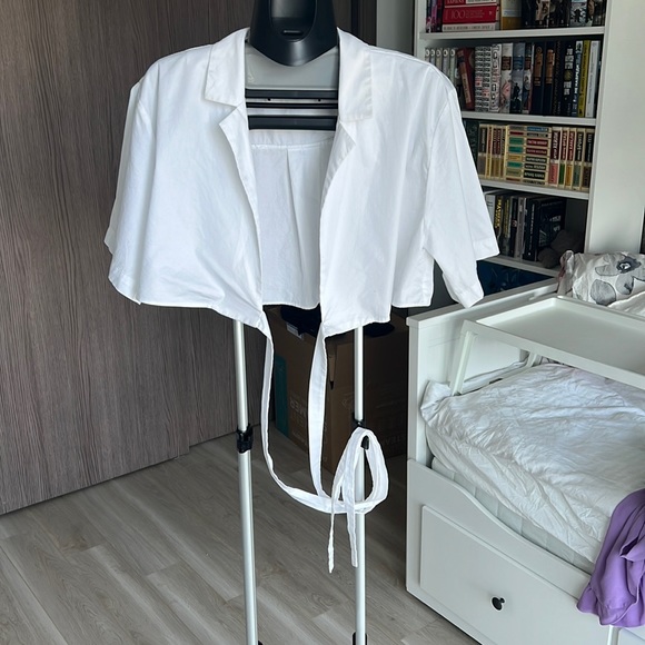 White cropped shirt ZARA - Picture 3 of 4